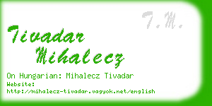 tivadar mihalecz business card